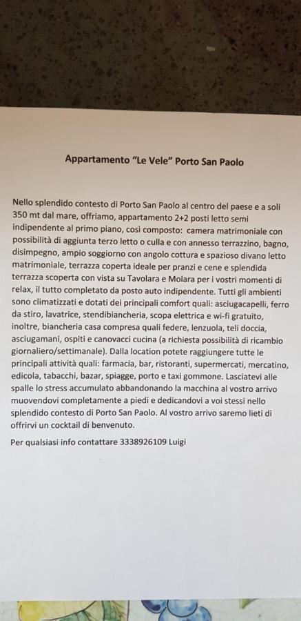Appartamento Le Vele Порто-Сан-Паоло Екстер'єр фото